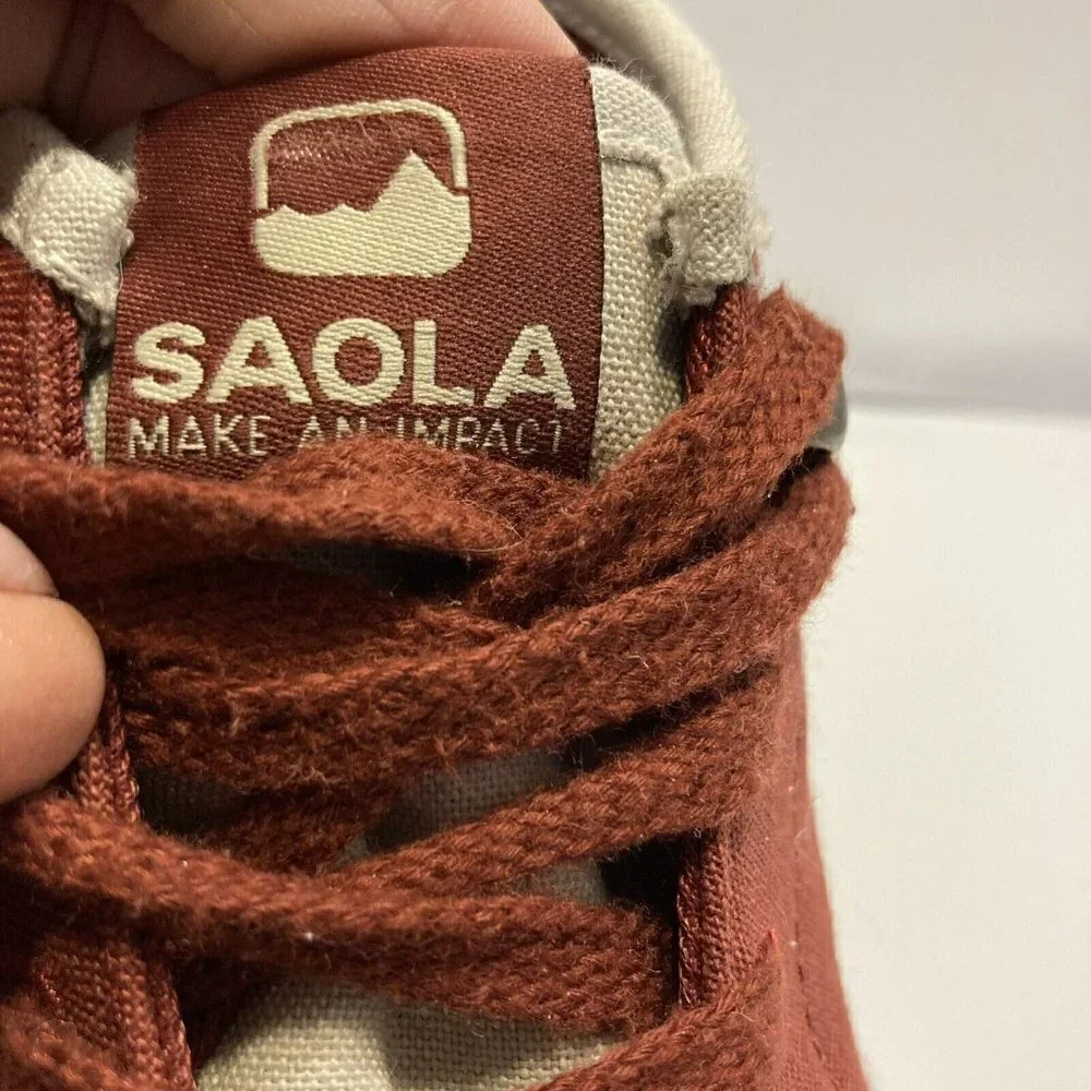 Saola‎ Shoes Make An Impact Sustainable Mens 12 Wine Red Ankle High Top Lace Up